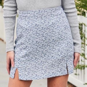 John Galt - Brandy Melville Blue Floral Cara Mini Skirt